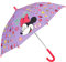 PERLETTI Disney Minnie Mouse Regenschirm für Mädchen 3 bis 5 Jahre - Kinder Schirm Minni Maus mit Rosa Details - Stockschirm Kinderregenschirm Robust Windfest - Durchmesser 64 cm Kids (Lila)