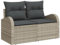 vidaXL Hellgraues Outdoor Sofa Mit Stauraum | Poly Rattan Und Polyester Bequeme Sitzgelegenheit Für Patio Garten Oder Balkon Für 2 Erwachsene Modernes Design Verstecktes Möbel Wetterfestes Zweisitzer