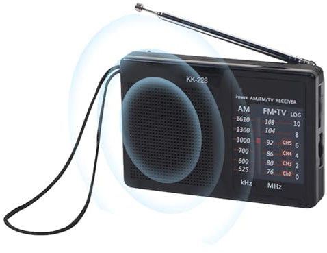 Am FM Radio Portatil Pequeña | Radio a Pilas con Altavoz Integrad | Transistores Radios Emergencia Pequeños Altavoz de Bajo | Reproductor MP3 Radios Reloj Despertador Digtail para Acampar