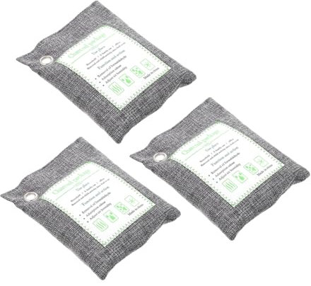 KICHOUSE 3stücke Bambuskohlebeutel Für Auto Schränke Und Geschlossene Räume Als Luftreinigungsbeutel Mit Aufhängeloch Für Hause Und Büro Als Geruchsabsorber Und Feuchtigkeitsabsorber