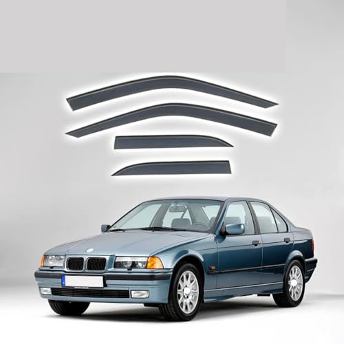 yinjieEUR Windabweiser für BMW 3 Series E36 M3 1990-2000,Seitenfenster Regenabweiser Sonnenschutz und Windschutz,Auto Fensterabweiser Set Wind- und Regenschutz,Auto Zubehör