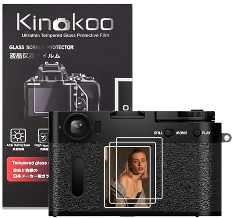 kinokoo Screen Protector for Fujifilm X-Half Camera - 0.25mm 9H Hardness Fuji X Half Compact Mirrorless Camera Tempered Glass Film - Bubble Free & Anti-Scratch Easy Installation(3 Packs)