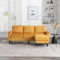 Canapé moderne avec repose-pieds, 4 places, en forme de L, avec porte-gobelet, poches latérales, espace de rangement, canapé d'angle en tissu chenille, convient pour salon, appartement, salon et