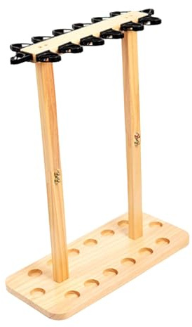 Baoblaze Portacanne da Pesca, 14 Canne, Organizer Versatile, Ornamento in Legno