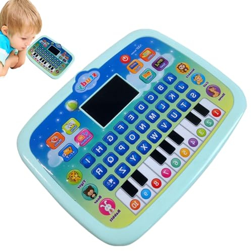 Computer portatile per bambini | Giocattoli educativi per bambini Smart Pad | Macchina per l'apprendimento 'inglese con display a LED per ragazze in età prescolare da 1 a 4 anni (rosa/verde)