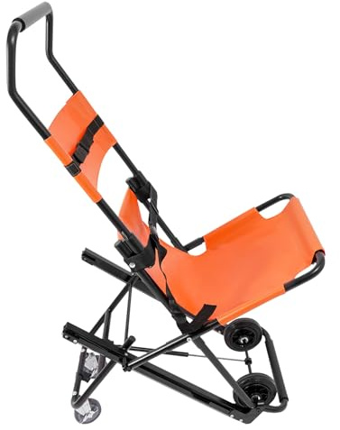 Tragbarer Treppenaufstiegsstuhl 159 kg Klappbarer Notfall-Treppenstuhl mit 4-Räder Sicherheitsgurte und Kopfstütze Treppensteiger für Senioren Krankenhäuser Sportstätten