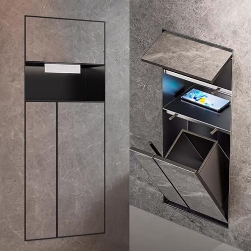 Toilettenpapierhalter Unterputz Wandeinbau-Toilettenpapierhalter für Das Badezimmer, Versteckte, Verfliesbare Duschablage, Unterputz-Toilettenpapierspender mit Integriertem Abfalleimer