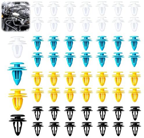60 Pièces Clips de Fixation Voiture, Rivets en Plastique Général | Rivet Plastique pour Auto Panneaux de Portes, Agrafe Carrosserie, Convient à la Plupart des Véhicules(8-10 mm)
