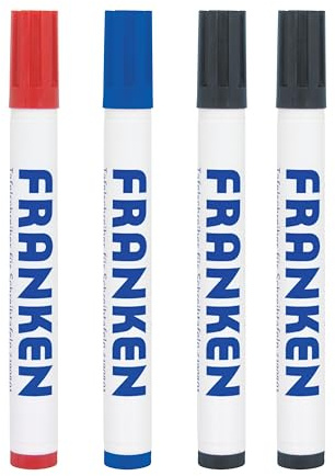 FRANKEN Board-Marker, nachfüllbar, 2-6 mm runde Spitze, 4 Stück, farblich sortiert, Z1903