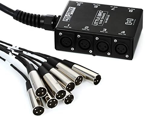Hosa ProConex Little Bro' Sub Snakes XLR x 8 - (25 Feet) (Black) (8 Channel)