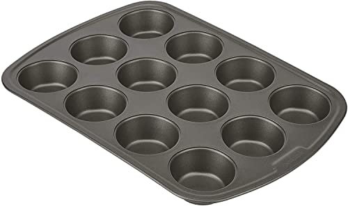 GoodCook Everyday Nonstick Steel Muffin Pan, 12 Cup, Gray