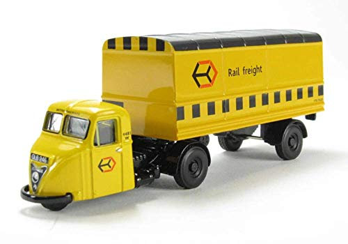 Oxford 1:76 Railfreight Yellow Scammell Scarab Van Trailer 76RAB009