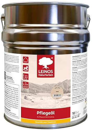 LEINOS 285 Pflegeöl 202 Weiß 10 Liter | Zur Behandlung aller geölten und gewachsten Flächen wie Holz, Kork und Linoleum im Innenbereich |