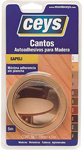 ceys - Canto autoadhesivo para madera - Sapelli - Máxima adherencia sin plancha - 5 M