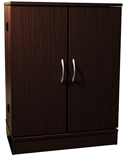 WATSONS COLUMBUS - Double Door 324 CD / 213 DVD Media Storage Cabinet - Dark Oak