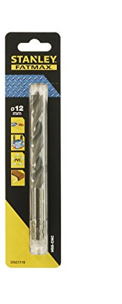 Stanley Accesorios Sta51118-Qz Broca Hss-Cnc con Punta Piloto Diam 12 mm