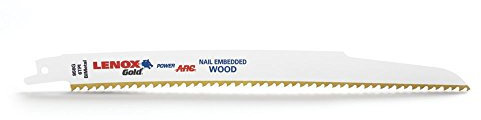 Lenox Tools 21062956GR Säbelsägeblatt, 229 mm, 6 TPI Gold Power Arc Säbelsägeblatt für Holz und Nagel eingebettetes Schneiden (5 Stück)