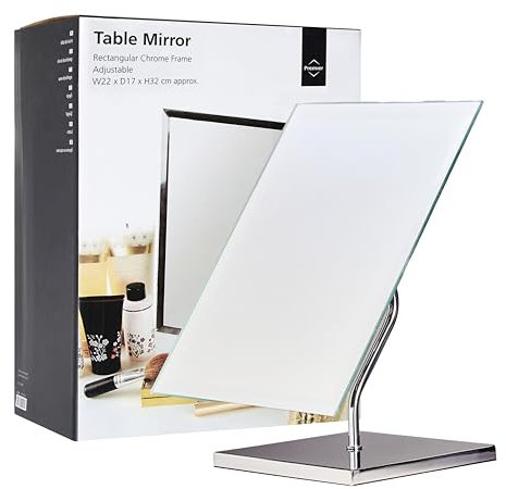 Premier Houseares Free Standing Makeup Mirror | Stable Vanity Mirror | Durable Table Mirror | Customized Height Small Mirror On Stand | Lightweight Dressing Table Mirror