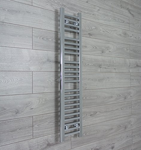 200mm wide x 1200mm high Small Narrow Heated Towel Rail Straight Flat Chrome Bathroom Warmer Radiator Rack