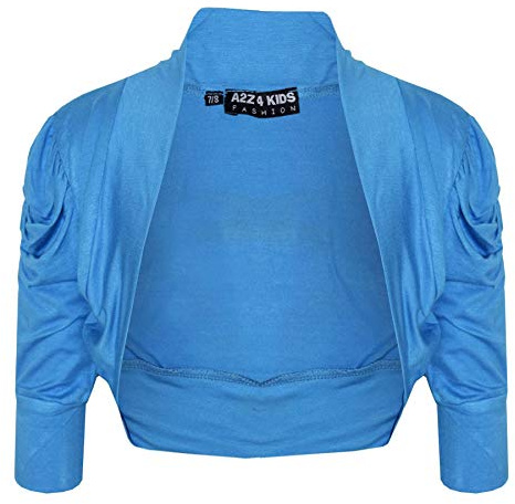 New Kids Girls Ruched Sleeve Stylish Shrug Bolero Cropped Cardigan 2-13 Years