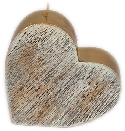 Kerze Dekokerze Hochzeitskerze Herz Gold rustikal Golden Heart Shabby Chic Vintage Art. 5411