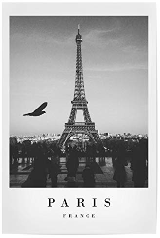 artboxONE Poster 30x20 cm Schwarzweiß Lovely Paris hochwertiger Design Kunstdruck - Bild France Eiffel Tower France