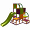 move and stic Helge großer Spielturm/Kletterturm mit Rutsche für Kleinkinder (orange Magenta apfelgrün)