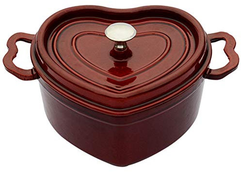 Cocotte en fonte émaillée en forme de cœur 20 cm