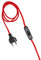 Electraline 70235, Cavo di Alimentazione con interruttore e spina EU per lampade, Cavo tessile piatto 2x0,75, Lunghezza 1,5 metri, Rosso