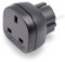 Adaptador de Reino Unido a UE/DE/FR/IT/ES Certificado BS8546, Convierte un Enchufe de 3 Clavijas UK/HK/UAE a 2 Clavijas UE/Alemania/Francia/España/Italia con Obturador de Seguridad (1 Pieza Negro)