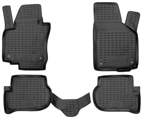 WALSER XTR Gummi Fussmatten Auto für VW Golf Plus 2004-2013, 100% passgenaue Auto Fußmatten, robuste Universal Fußmatte Auto, Gummimatten Auto, Auto Fussmatten Gummi, Auto Gummimatten