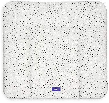 BONKY® Wickelauflage 75x72 cm - weiche Wickelunterlage - Baby Wickeltischauflage - Wasserdischt - Abwaschbar - Made in EU - 100% Oeko TEX - Punkte