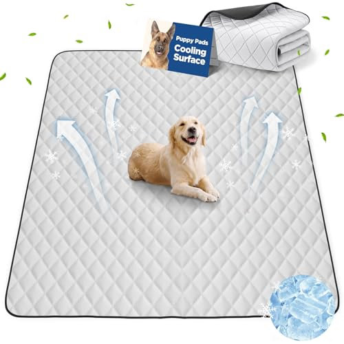 Gimars 165×122cm Empapador Reutilizable para Perros, Alfombra Lavable Extra Grande con Superficie Fresca, Alta Absorción, Antifugas y Antideslizante, Ideal para Perros Mayores o Incontinentes