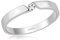 GIORO Alessia Damen Ring Verlobungsring Antragsring 925 Silber *handgefasster Zirkonia Stein* Weißgold Platin Optik mit Gravur (60 (19.1))