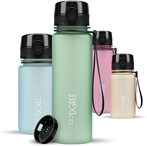 720°DGREE Gourde Enfant 500ml “uberBottle“ +Tamis à Fruits, softTouch - Sans BPA, Anti-fuite - Bouteille d'Eau Plastique, Water Bottle idéale pour École, Kids, Filles & Garçons, Sport, Vélo, Voyages