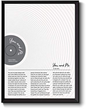 Personalisiertes Musik-Poster, Ihr Song-Text, Gedicht, Schallwellen- SchallPlattenoptik, Sänger/Gruppe nach Wunsch, Bild-Geschenk Frauen, Männer, Jugend