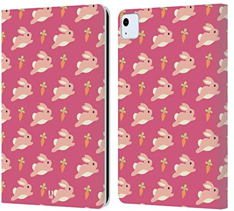 Head Case Designs Conejito Patrones de Animales Lindos Carcasa de Cuero Tipo Libro Compatible con Apple iPad Air 2020/2022