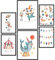 Papierschmiede® Bilder Kinderzimmer Kids Mood Poster Set Manege Frei, Kinderzimmer Bilder Babyzimmer Deko, 2x DIN A4 und 4x DIN A5, Zirkus Seelöwe Panda - Kinderposter ohne Rahmen