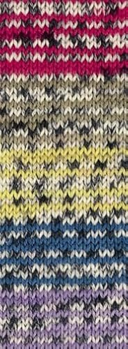 MEILENWEIT 100g Merino Extrafine Meran 2587 - gelb/beige/petrol/flieder/rot