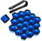 Bseical 20 Stücke Schraubenabdeckung, Radmutter Kappe Universal für Schrauben mit Entfernung Werkzeug Set für Autos, ABS Abdeckkappen für Schrauben KFZ 17mm/19mm/21mm Galvanikprozess (Blau, 17mm)