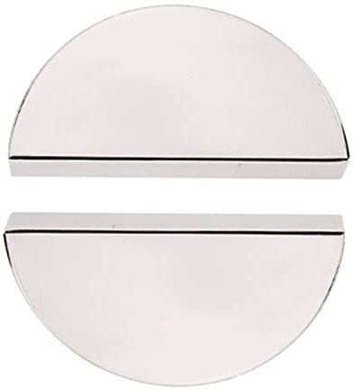 2 Pieces Drawer Pulls Half Circle Cabinet Knobs Zinc Alloy Decorative Semi Circle Door Knobs Cupboard Handle Door Levers for Wardrobe,Book Cabinet,with Screws,Hole Distance 64mm (Silver)