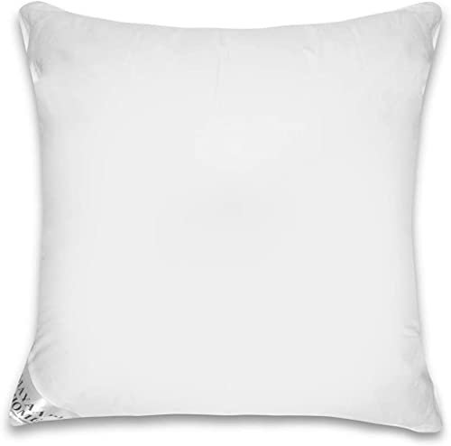 Mayaadi MA89 Premium Kopfkissen - 80 x 80 cm - Hochwertiges Daunenkissen - 100% Baumwolle - Weiche Gänse Daunen, Federn - Optimaler Schlafkomfort - Tasche als Zubehör - 3000g