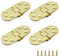 SHRJ 4 bisagras de latón para bandeja de mayordomo de borde redondo, plegable de 180 grados, bisagra de mesa elipse plegable para muebles plegables, máquina de coser con tornillos