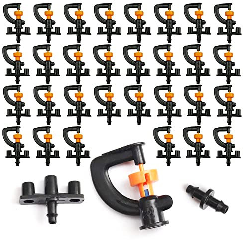 Hyxodjy, Rociador Riego Aspersor Riego Boquilla Rociador Plástico Boquillas Aspersores Riego Automatico Aspersores Goteo Jardín Planta Riego Atomizador Para Césped, Invernadero, Riego Agrícola 30 Pcs