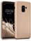 kwmobile Case kompatibel mit Samsung Galaxy A8 (2018) Hülle - Schutzhülle aus Silikon metallisch schimmernd - Handyhülle Metallic Gold