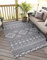 carpet city In-& Outdoor Teppich - 280x380 cm - für Innen-& Außenbereich - Wetterfest Balkon-Teppich, Terrasse, Flur, Küche - Wohnzimmer-Teppiche - Hochtief/ 3D-Effekt - Ethno-Look in Anthrazit