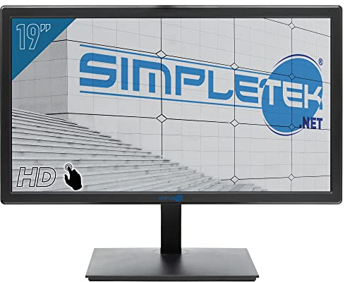 SIMPLETEK - 19 Zoll HD+ kapazitiver Touchscreen Monitor | HDMI, VGA | Integrierte Lautsprecher | VESA 75x75mm
