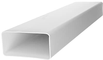 Vent Systems 110 x 55 mm - 1 m de long - Raccord de tuyau rectangulaire pour raccord de tuyau, conduit d'évacuation d'air ou conduit d'alimentation 11 x 5.5 cm - 100 cm