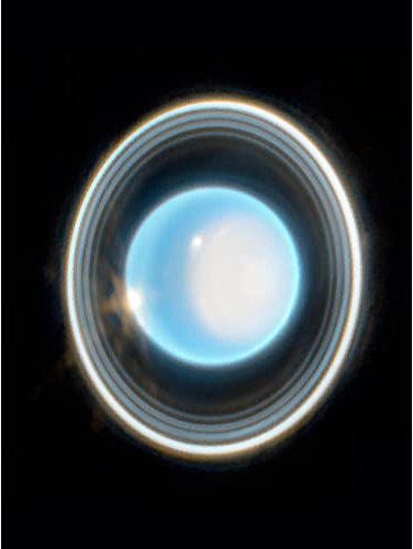 Artery8 NASA James Webb Space Telescope Zoomed In Uranus Planet Rings NIRCam Unframed Wall Art Print Poster Home Decor Premium