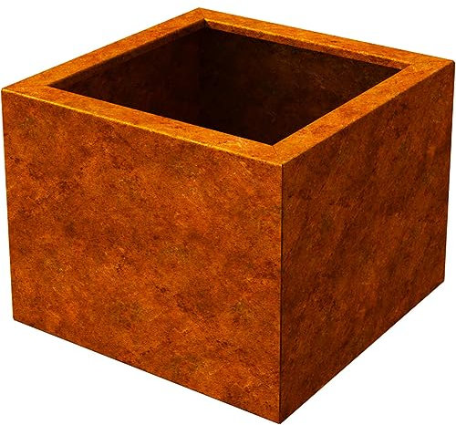 Forest Style Bac à Fleurs carré Acier corten 1L - 11 x 11 x 11 cm - Cerland